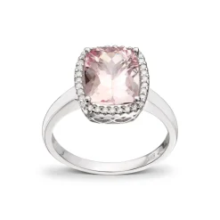 Diamonds by Frisenberg – Ring i hvitt gull med pink morganitt og 0,12 ct diamanter