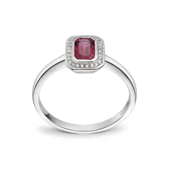 Diamonds by Frisenberg – Ring i hvitt gull med rubin og 0,07 ct diamanter