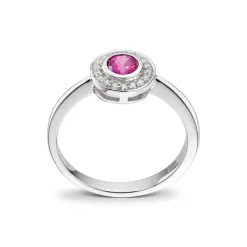 Diamonds by Frisenberg – Ring i hvitt gull med rubin og 0,09 ct diamanter