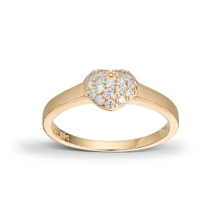 Diamonds by Frisenberg – Ring i 14k gult gull med pavert diamanthjerte