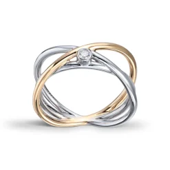 Diamonds by Frisenberg – Ring i hvitt gull og gult gull med diamant
