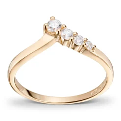 Diamonds by Frisenberg – V-formet ring i 14k gult gull med diamanter i alt 0,24 ct