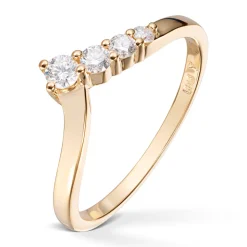 Diamonds by Frisenberg – V-formet ring i 14k gult gull med diamanter i alt 0,24 ct