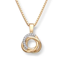 Diamonds By Frisenberg- Anheng i gult gull 585  med diamanter ialt 0,04ct TW/SI1