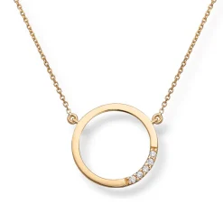 Diamonds By Frisenberg- Anheng i gult gull 585  med diamanter og kjede i gult gull