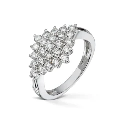 Diamonds by Frisenberg -Diamantring i hvitt gull 14K og diamanter ialt 1,08 ct TW/SI1