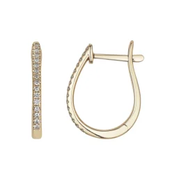 Diamonds by Frisenberg -Diamantøreringer i gult gull 14K med diamanter ialt 0,16 ct TW/SI1