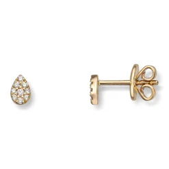 Diamonds by Frisenberg -Diamantørestikk i gult gull 14K med diamanter ialt 0,08 ct TW/SI1