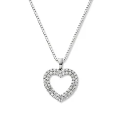 Diamonds by Frisenberg -Diamanthjerte anheng i hvitt gull 14K med diamanter ialt 1,00 ct TW/SI1