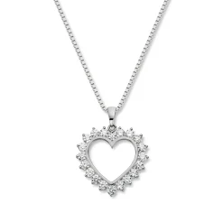 Diamonds by Frisenberg -Diamanthjerte anheng i hvitt gull 14K med diamanter ialt 2,00 ct TW/SI1