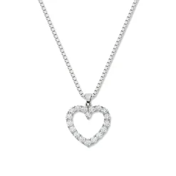 Diamonds by Frisenberg -Diamanthjerte anheng i hvitt gull 14K med diamanter ialt 4,00 ct TW/SI1