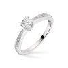 Diamonds By Frisenberg- Hvitt gull 14K ring- Håndlaget- isatt 1 x 0,25ct TW/SI ialt 0,34 ct