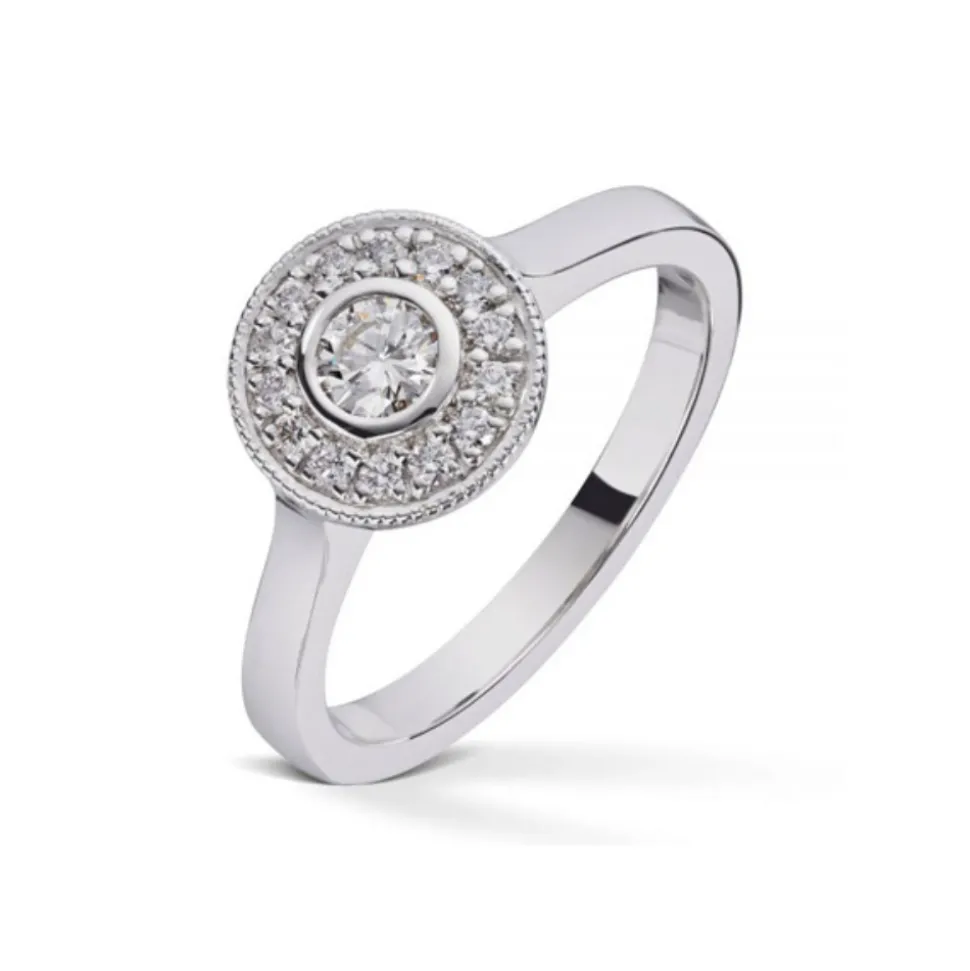 Diamonds By Frisenberg- Hvitt gull 14K ring- Håndlaget på eget verksted på Lillehammer