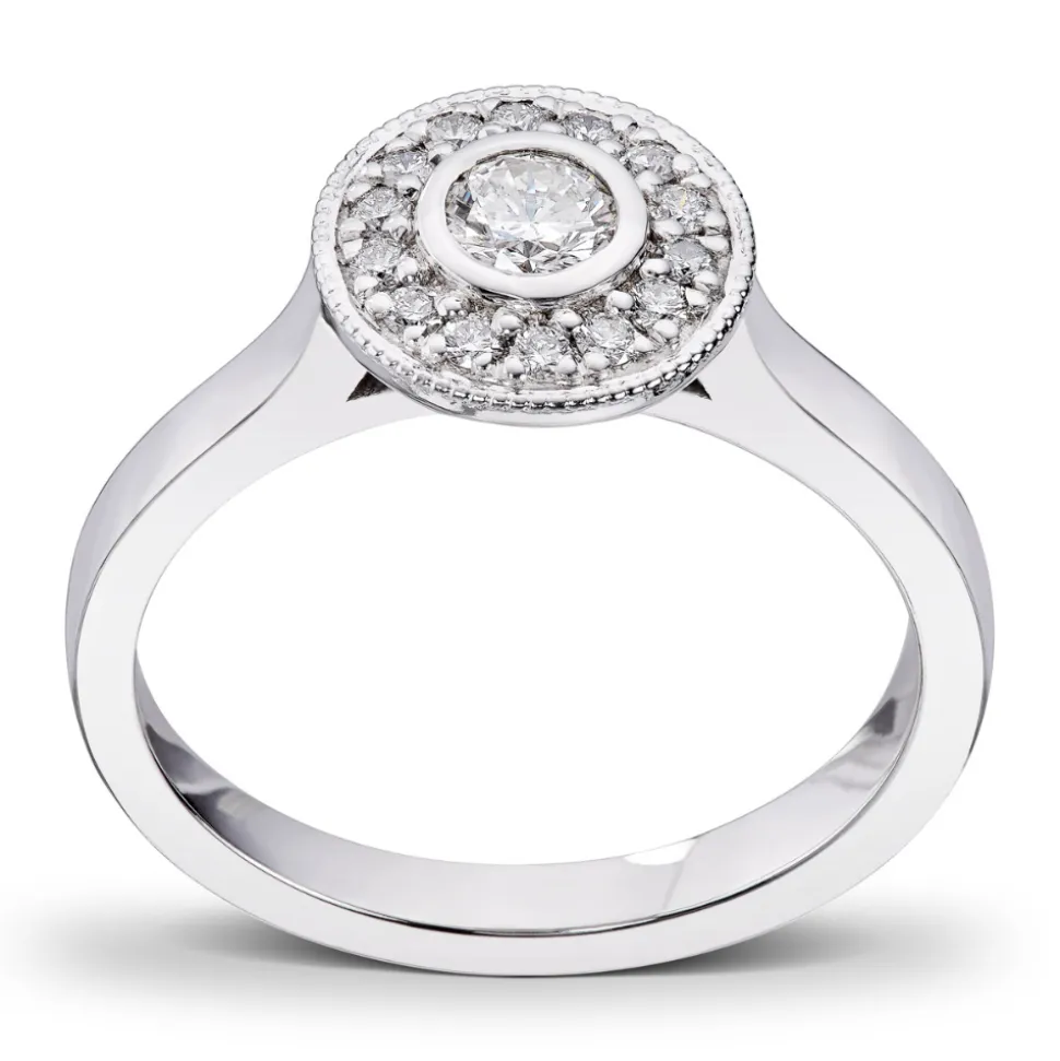 Diamonds By Frisenberg- Hvitt gull 14K ring- Håndlaget på eget verksted på Lillehammer