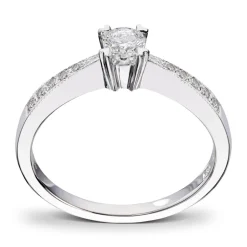 Diamonds By Frisenberg- Hvitt gull 14K ring- Håndlaget- isatt 1 x 0,25ct TW/SI ialt 0,34 ct