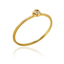 Dulong – Delphis ring med diamant – 18k gult gull