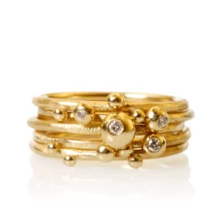 Dulong – Delphis ringsett med 5 ringer i 18k gult gull