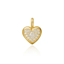 Dulong – Heart vedheng i 18k gult gull med diamanter