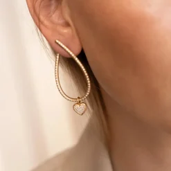 Dulong – Heart vedheng i 18k gult gull med diamanter