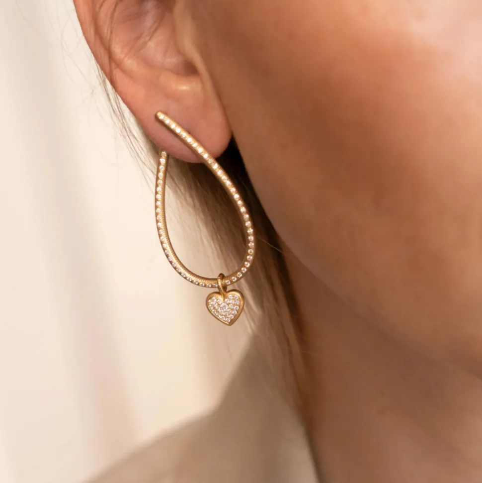 Dulong – Heart vedheng i 18k gult gull med diamanter