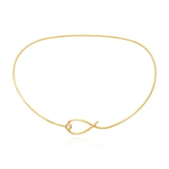 Dulong – Kharisma halsring i 18k gult gull med diamant