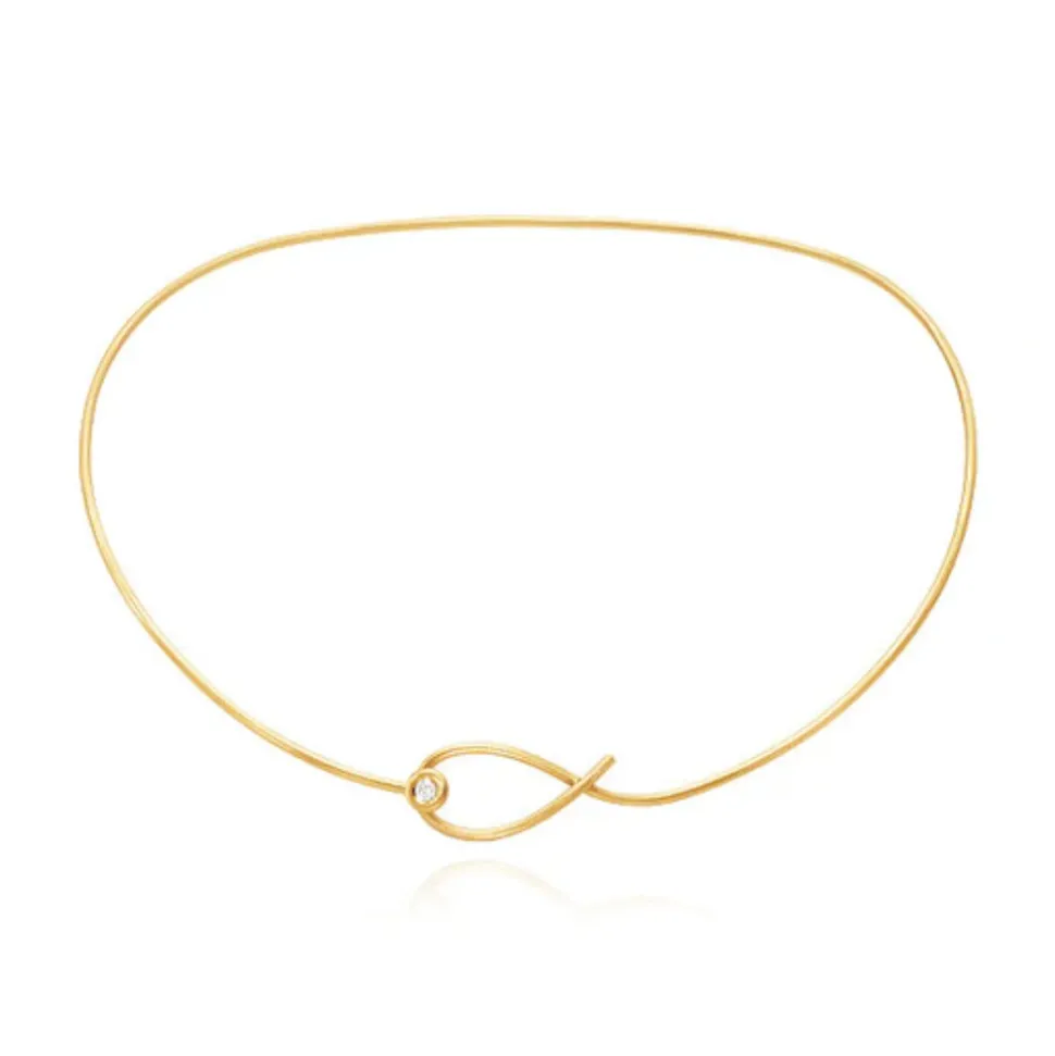 Dulong – Kharisma halsring i 18k gult gull med diamant