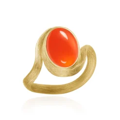 Dulong – Vega ring i 18k gult gull med Karneol