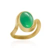 Dulong – Vega ring i 18k gult gull med Krysopras