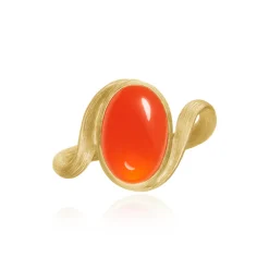 Dulong – Vega ring i 18k gult gull med Karneol