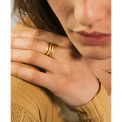 Dulong – Vega ring i 18k gult gull med diamanter