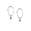 Efva Attling – Love Bead Hoops i sølv med topas