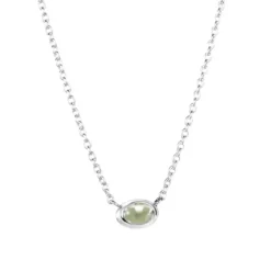 Efva Attling – Love Bead halssmykke i sølv med grønn quartz
