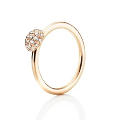 Efva Attling – Love Bead ring i 18k gult gull med diamanter