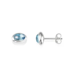 Efva Attling – Love Bead ørepynt i sølv med blå topaz