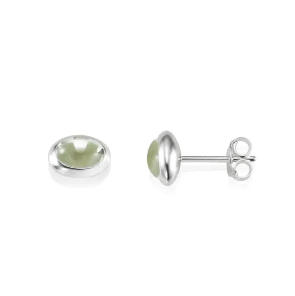 Efva Attling – Love Bead ørepynt i sølv med grønn quartz