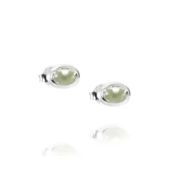 Efva Attling – Love Bead ørepynt i sølv med grønn quartz