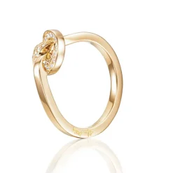 Efva Attling – Love Knot & Stars ring i 18k gult gull med diamanter