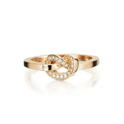 Efva Attling – Love Knot & Stars ring i 18k gult gull med diamanter