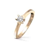 Enstensring i gult gull med 0,25 ct diamant