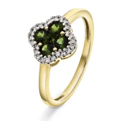 Forever by Gulldia – Ring i gult gull med turmalin og diamanter, 0,08ct W/SI