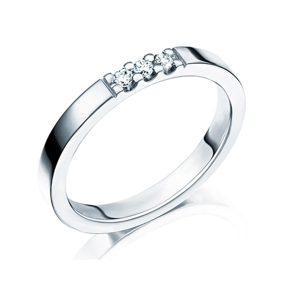 GD Forever – Hvitt gull-3 mm -med diamanter 0,09 ct.