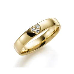 GD Forever – Gult gull-4 mm-med diamant 0,03 ct.WSI-hjerte