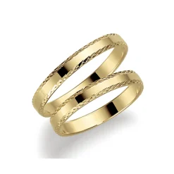 GD Forever – Gult gull-3 mm-Med diamantcut mønster- NB: pris pr stk.