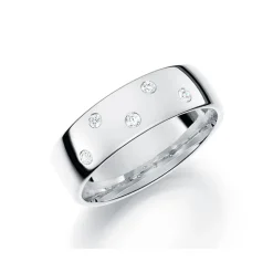 GD Forever – Hvitt gull 6 mm – med diamantdryss 0,10 ct. WSI