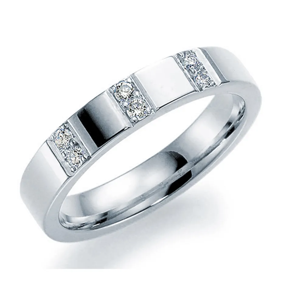 GD Forever – Hvitt gull- 4 mm- Med diamanter 0,12 ct WSI