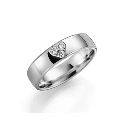 GD Forever – Hvitt gull 5 mm – med diamant 0,09 ct.WSI-hjerte