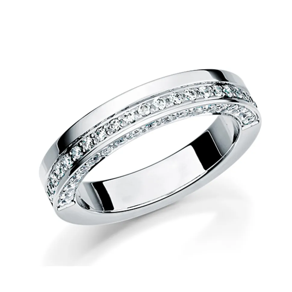 GD Forever – Hvitt gull-4 mm med diamanter 0,40 ct WSI