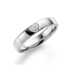 GD Forever – Hvitt gull-4 mm-med diamant 0,03 ct.WSI-hjerte