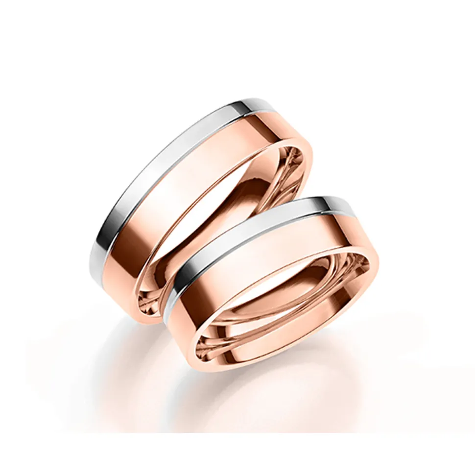 GD Forever – Rosègull/Hvitt gull-6 mm.NB: pris pr ring