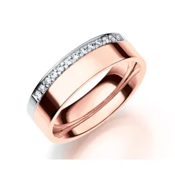 GD Forever – Rosègull/Hvitt gull-6 mm med diamanter 0,14 ct WSI
